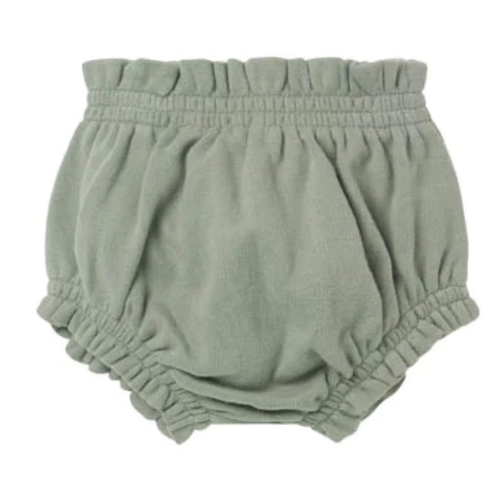 Quincy Mae Spruce Green Gathered Bloomers - 12-18 months